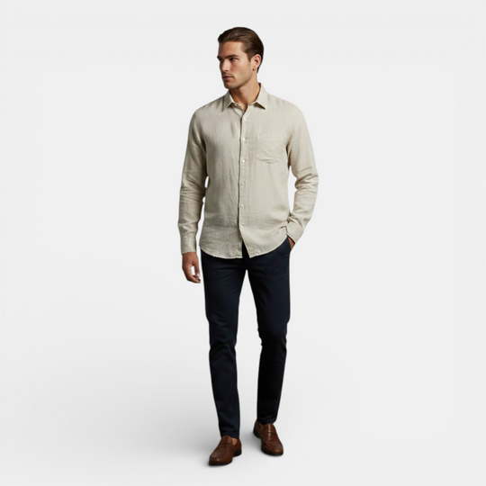 Herren Langarm-Sommerhemd Atmungsaktiv – Jennoir