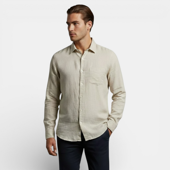 Herren Langarm-Sommerhemd Atmungsaktiv – Jennoir