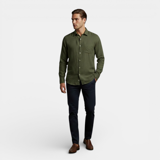 Herren Langarm-Sommerhemd Atmungsaktiv – Jennoir