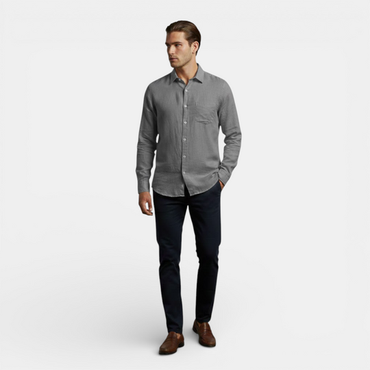 Herren Langarm-Sommerhemd Atmungsaktiv – Jennoir