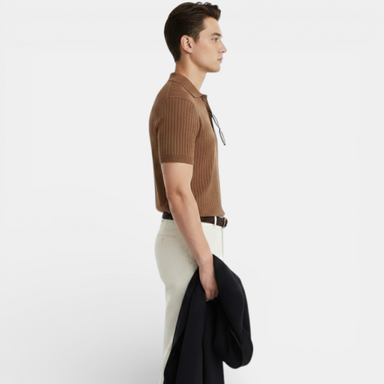 Herren Geripptes Polo-Shirt – Jennoir