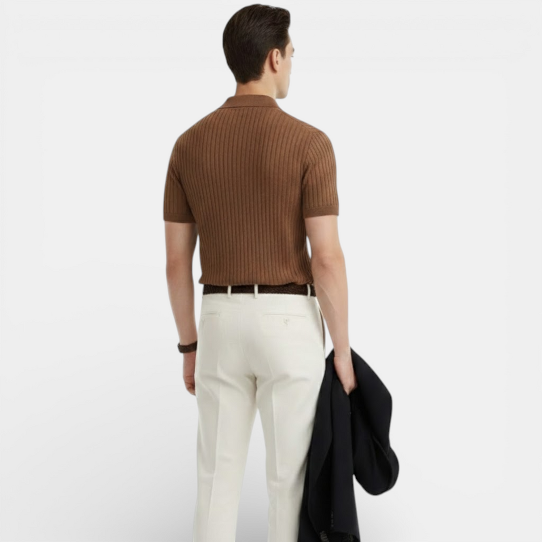 Herren Geripptes Polo-Shirt – Jennoir