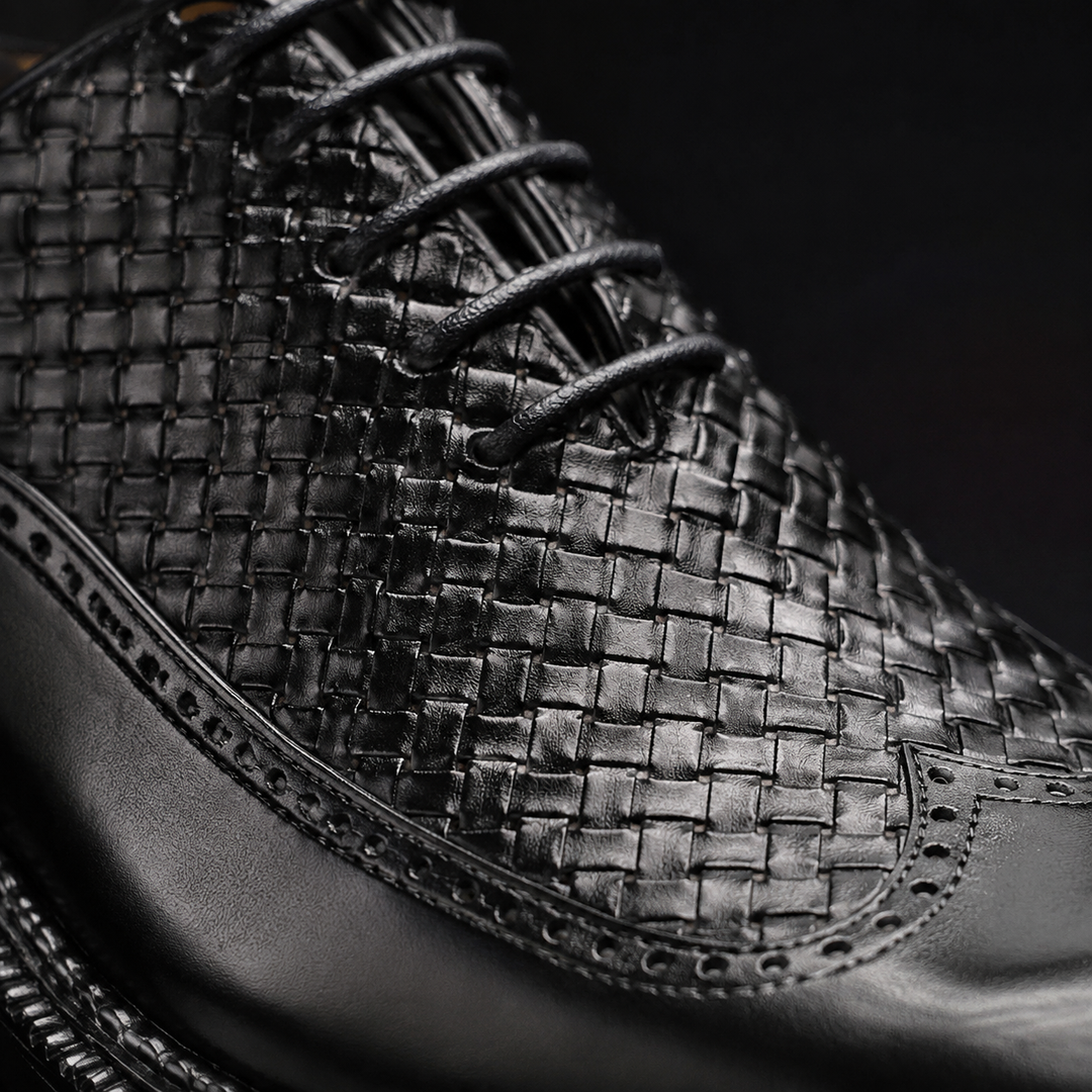 Geflochtene Rindsleder Oxford Herren Business Anzugschuhe