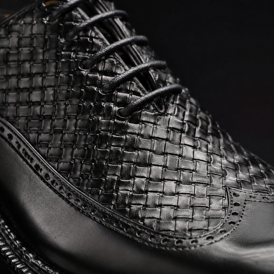 Geflochtene Rindsleder Oxford Herren Business Anzugschuhe