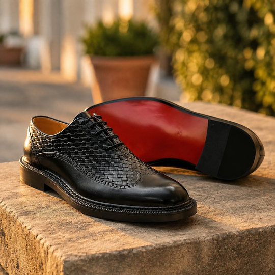 Geflochtene Rindsleder Oxford Herren Business Anzugschuhe