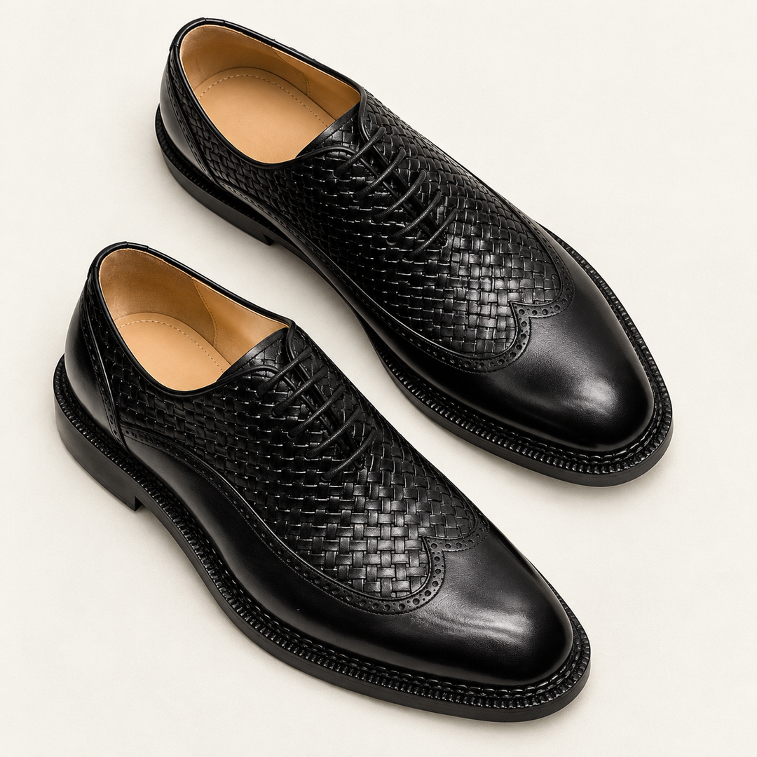 Geflochtene Rindsleder Oxford Herren Business Anzugschuhe