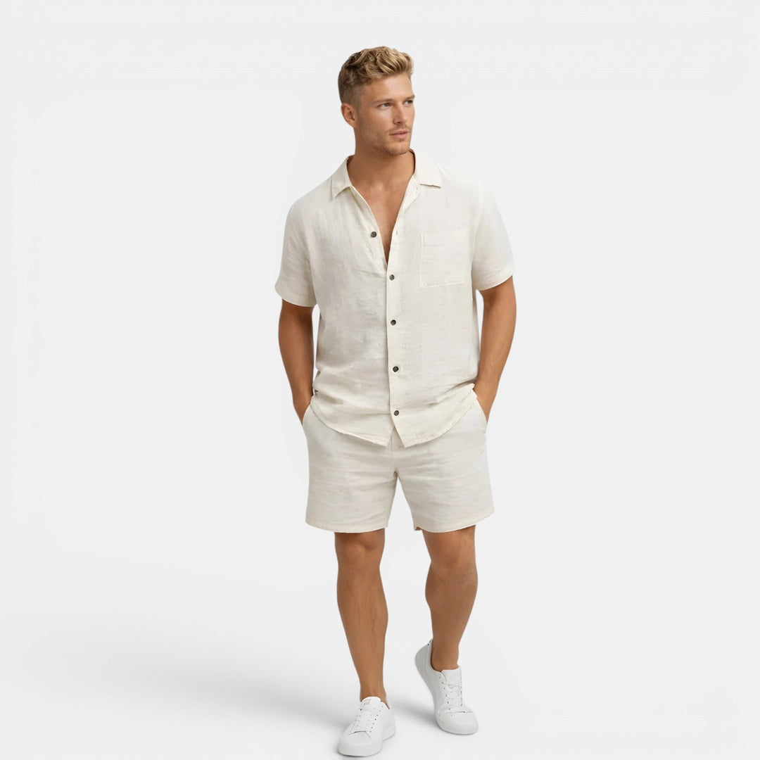 Herren Kurzes Leinen-Sommer-Set – Jennoir