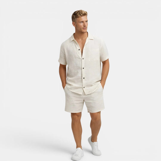 Herren Kurzes Leinen-Sommer-Set – Jennoir