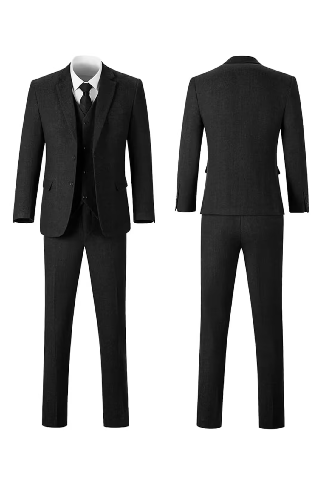 Fischgrat Anzug Herren Dreiteiler Weste Wollmix Elegant