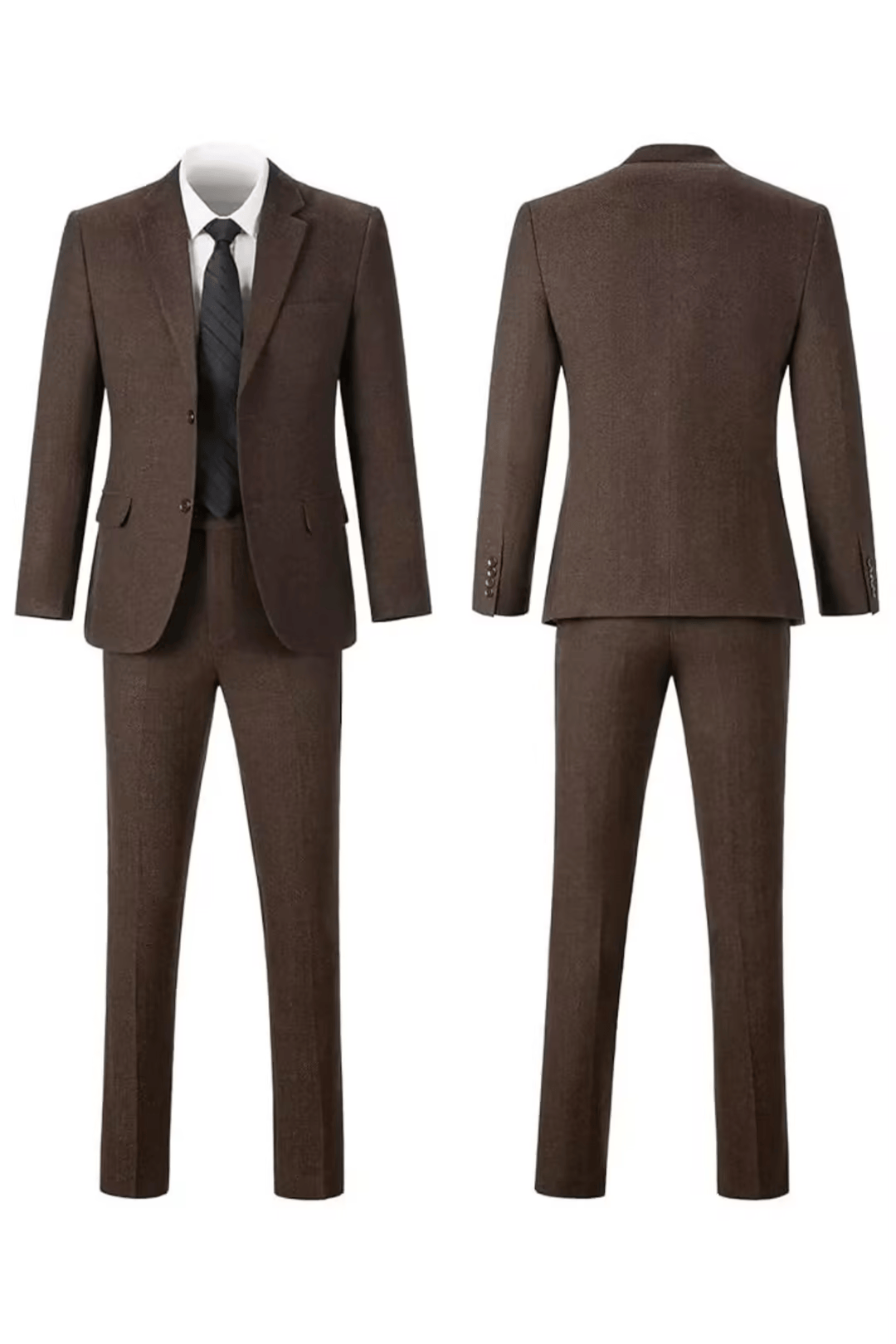 Fischgrat Anzug Herren Dreiteiler Weste Wollmix Elegant