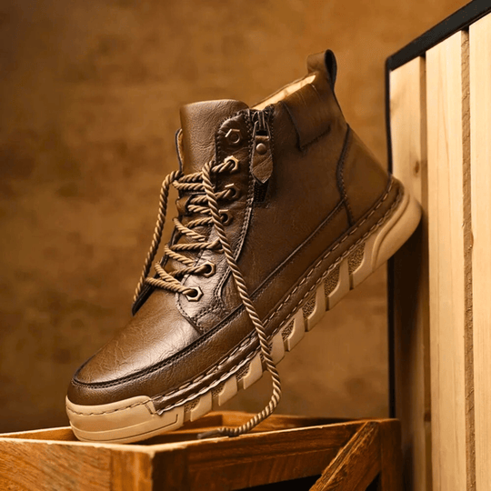 Leder Stiefeletten Herren Schmaler Schaft Gepolstert