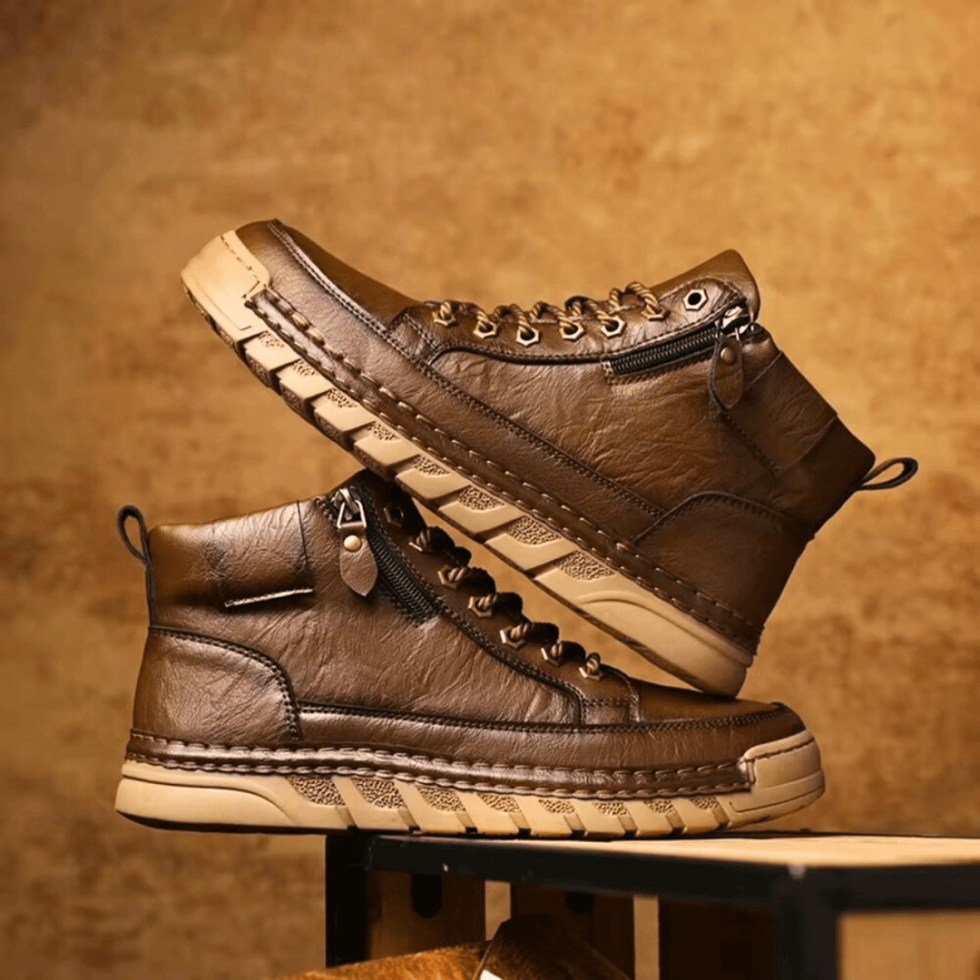 Leder Stiefeletten Herren Schmaler Schaft Gepolstert
