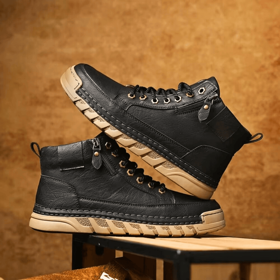 Leder Stiefeletten Herren Schmaler Schaft Gepolstert