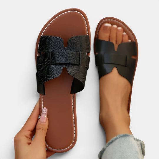 Pantoletten Damen Kunstleder Gepolstert Bequem Sommer