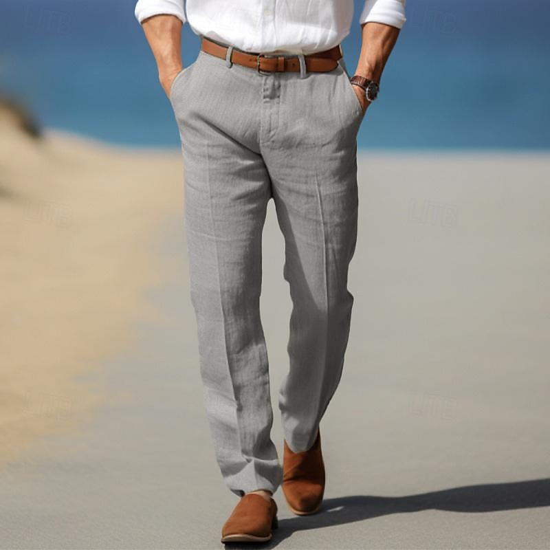 Premium Leinenhose Herren Elegant Sommer Anzughose