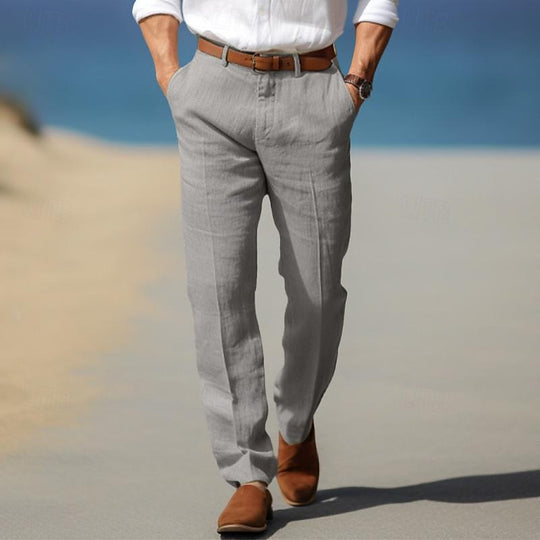 Premium Leinenhose Herren Elegant Sommer Anzughose